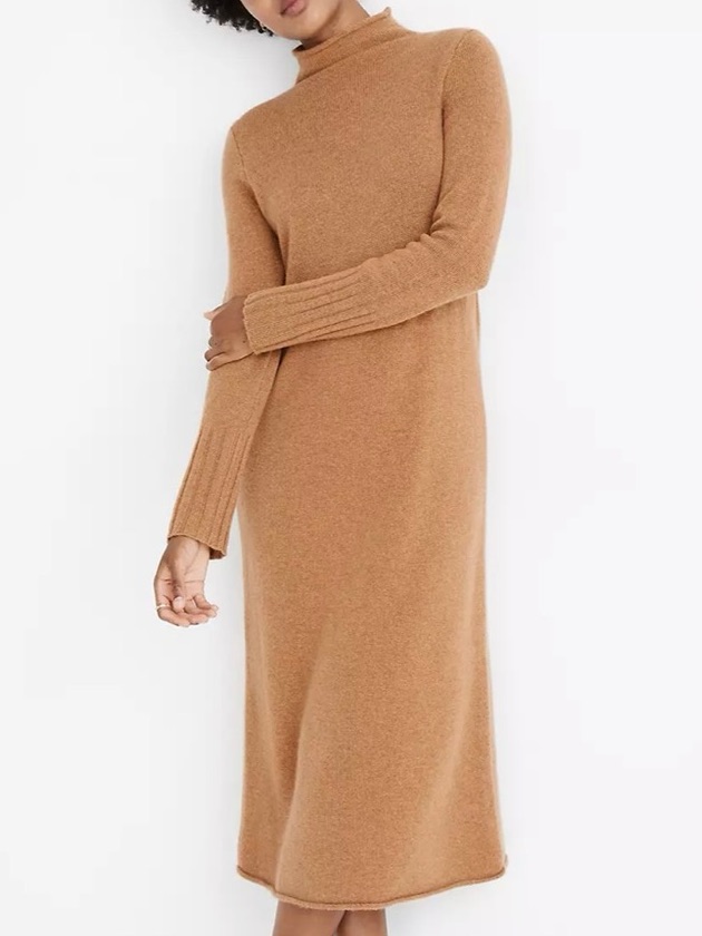 Madewell Cashmere Mock Neck Sweater Dress Petite Large